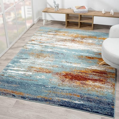 Luxe Weavers Beverly Collection Multicolor 8x10 Abstract Area Rug - 8' x 10'/Surplus