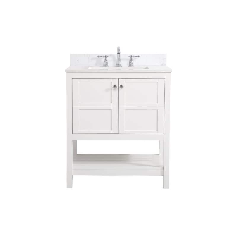 Elegant Lighting VF16430-BS Theo 30" Free Standing Single Basin Vanity - White