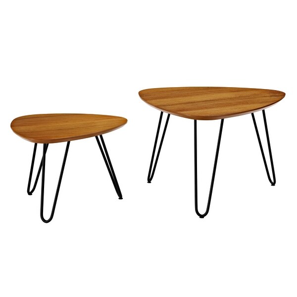 Shop Offex Hairpin Leg Wood Nesting Coffee Table Set in Walnut Finish