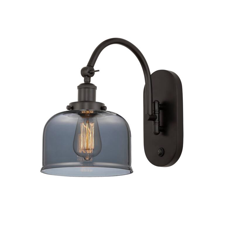 Innovations Lighting 918-1W-13-8 Bell Sconce Bell 13" Tall Wall Sconce - Oil Rubbed Bronze / Plated Smoke