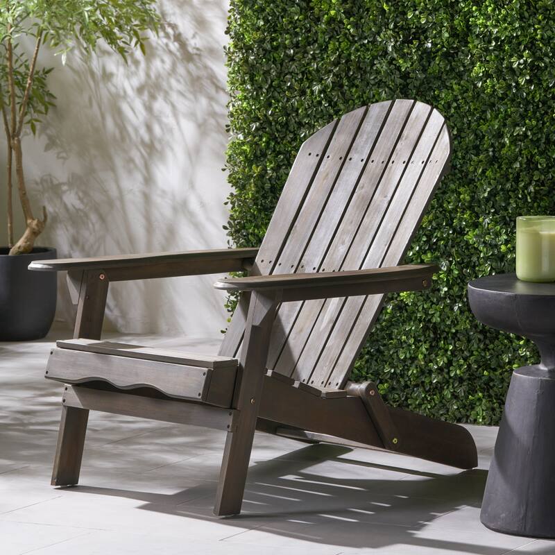 Rustic Acacia Wood Foldable Adirondack Chairs