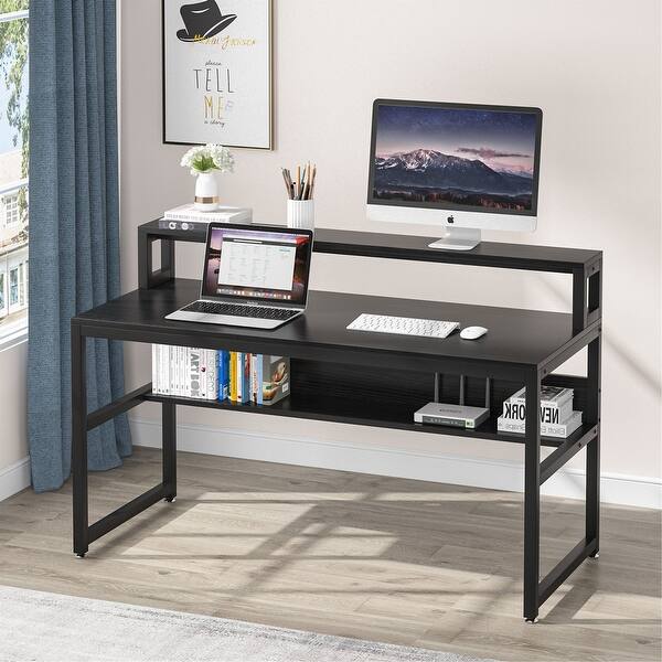 55 Computer Desk With Shelves And Monitor Stand Overstock 31315745 1,416 desk shelf monitor products are offered for sale by suppliers on alibaba.com, of which advertising players accounts for 1%.