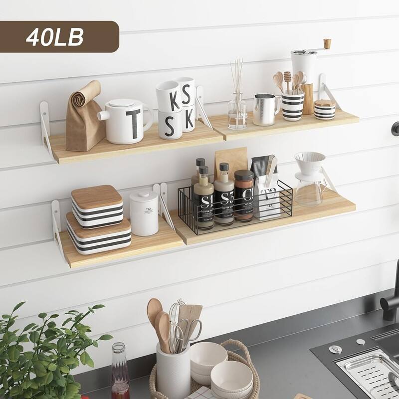 Floating Shelves for Wall, Different Sizes Walnut Wall Shelves - 4.3"D x 6.1"W x 16.5"H