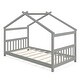 preview thumbnail 8 of 7, Costway Twin Size House Bed with Roof Wooden Low Floor Bed No Box