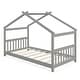 preview thumbnail 7 of 5, Twin Size House Bed Wooden Low Floor Bed No Box Spring Needed Grey