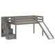 preview thumbnail 9 of 10, JACKPOT Contemporary Low Loft Twin Bed with Stairway, Slide and Tent