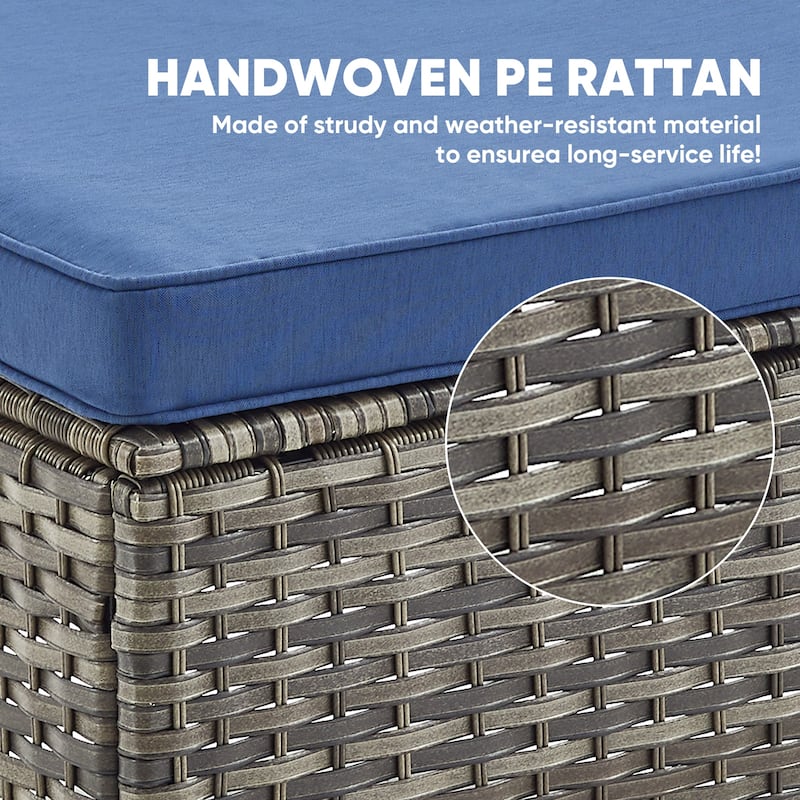PE Wicker Rattan Chairs Sofa Sets with Chairs - Grey