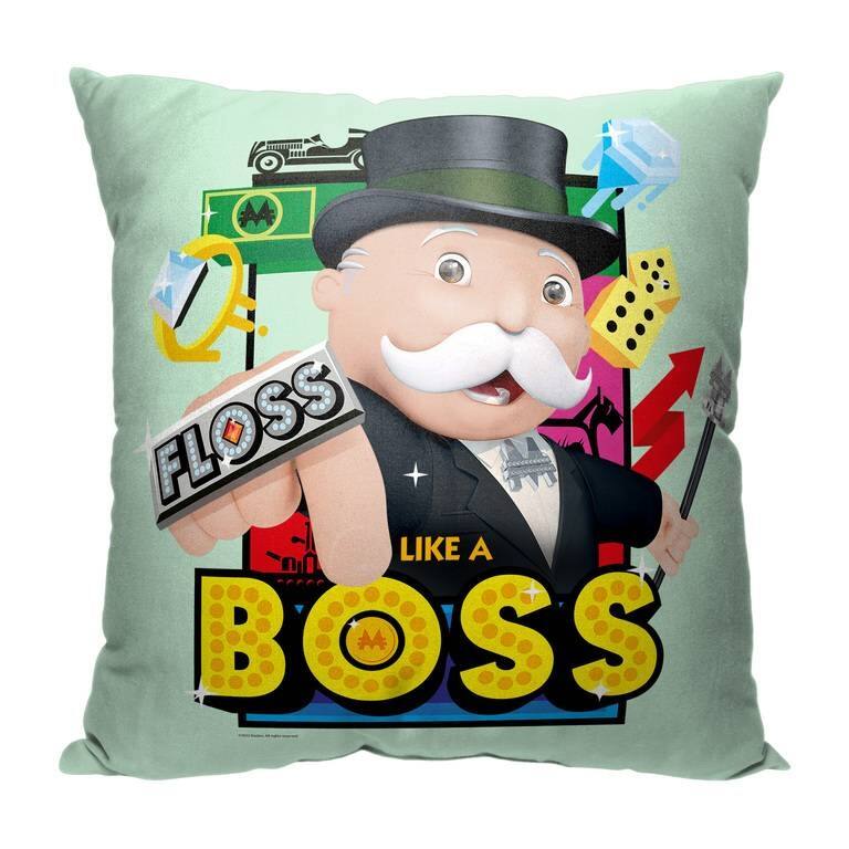 Hasbro Monopoly Floss Like A Boss 18 Inch Throw Pillow