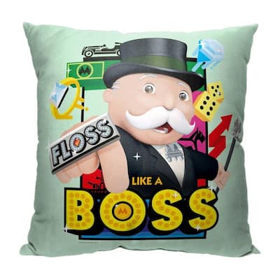 Hasbro Monopoly Floss Like A Boss 18 Inch Throw Pillow