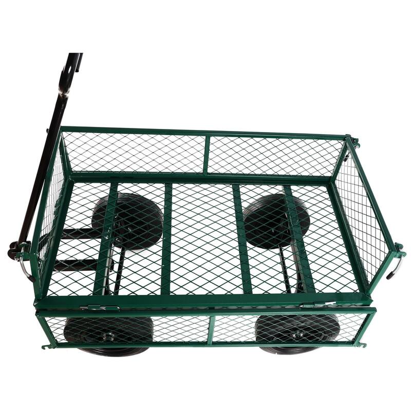 Multi-functional cart with 10-inch solid tires for gardening and farming