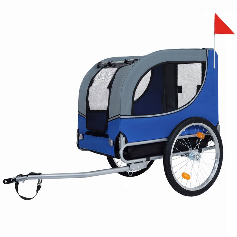 Large Folding Bike Trailer For Dogs - 66lb Capacity All-Terrain Pet Carrier, Durable Steel Frame For Cycling