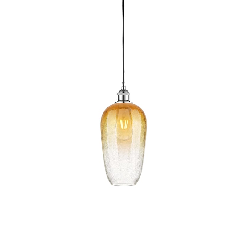 Innovations Lighting 616-1P-15-7 Brookhaven Flute Pendant Brookhaven - Polished Chrome / Amber