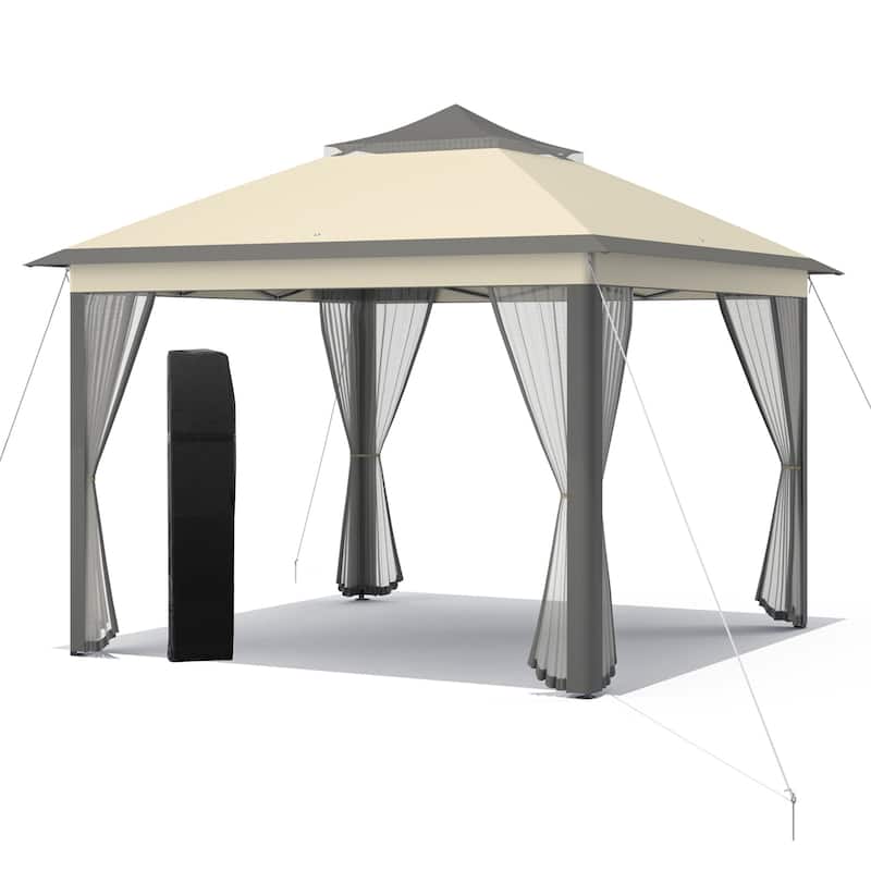 Costway 11'x11' 2-Tier Pop-Up Gazebo Tent Portable Canopy Shelter - See Details