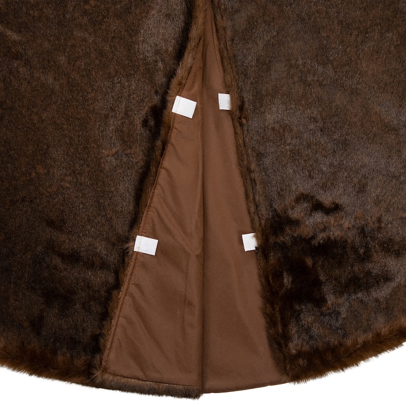 Mink Faux Fur Christmas Tree Skirt - 48" - Brown