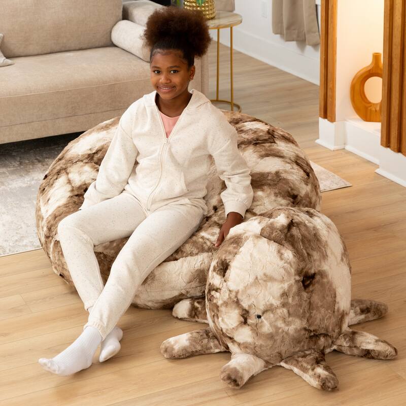 Raven-Symone Huggy the Octopus Sea Buddy Large Kids Stuffed Animal Bean Bag and Pouf