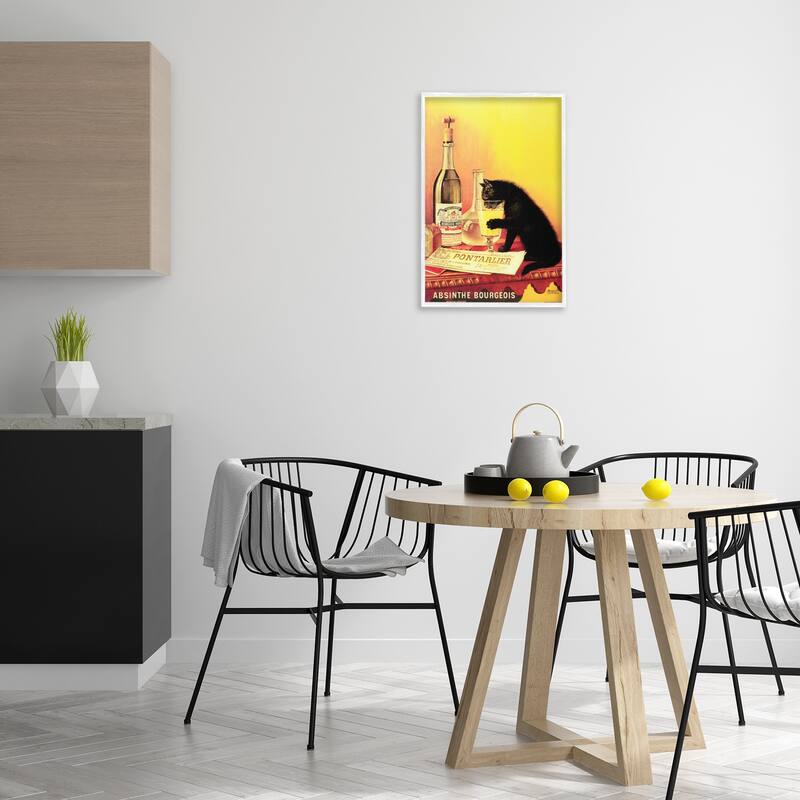Stupell Vintage Cat & Absinthe Framed Giclee Art Design By Marcus Jules