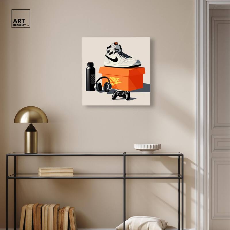 Important Sneaker Accessories Canvas by Art Remedy, Gallery Wrapped