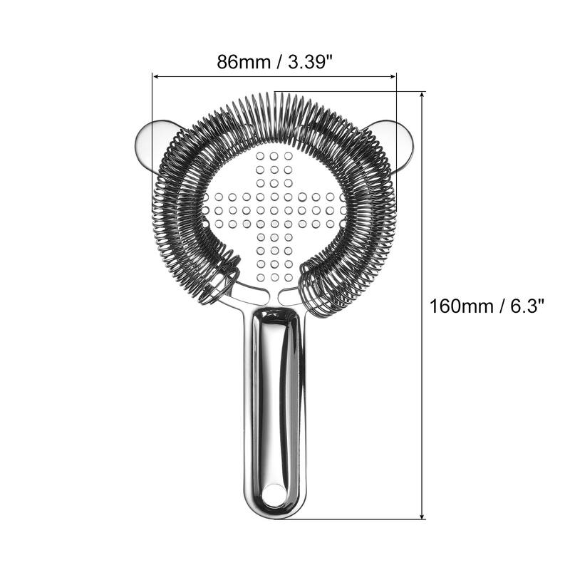 Cocktail Strainer, 1pcs Stainless Steel Bar Strainer for Drinks, 160mm