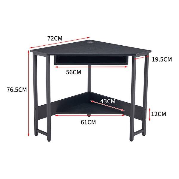 Triangle Computer Desk Corner Desk With Smooth Keyboard Tray Storage ...