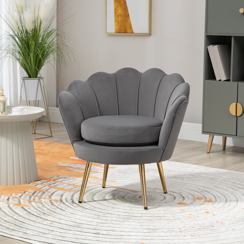 Velvet-touch Fabric Accent Chair