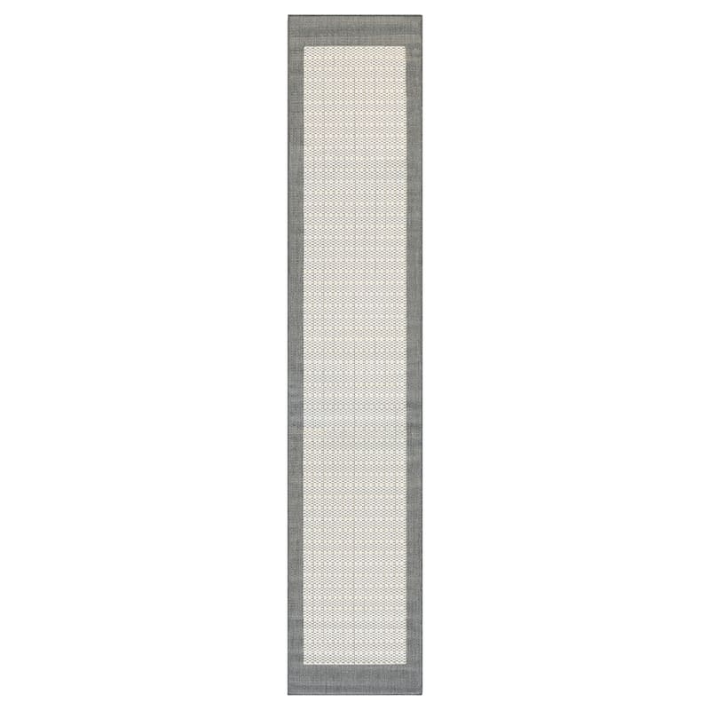 Dream Decor Rugs Pergola Quad Indoor Outdoor Area Rug - 2'3" x 7'10" Runner - Gray/White