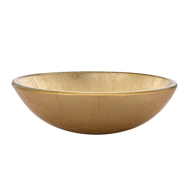 Fine Fixtures Modern glass Vessel Round 16 X 16 - Gold