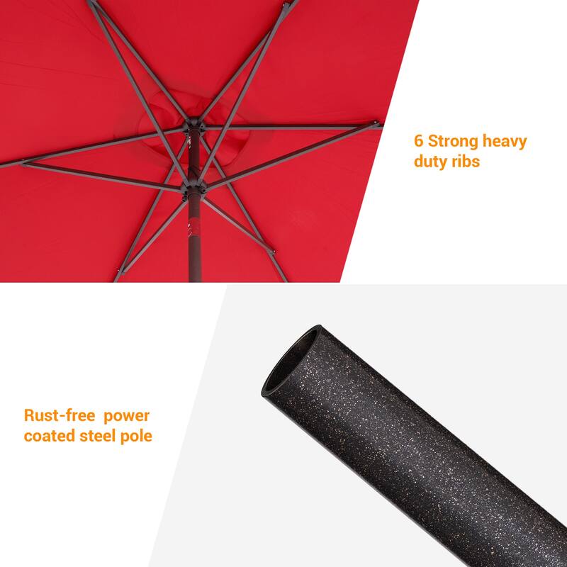 BONOSUKI Patio Rectangular Market Umbrella with Tilt and Crank