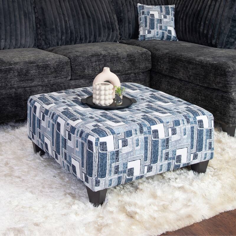 Roundhill Nexus Geometric Accent Cocktail Ottoman