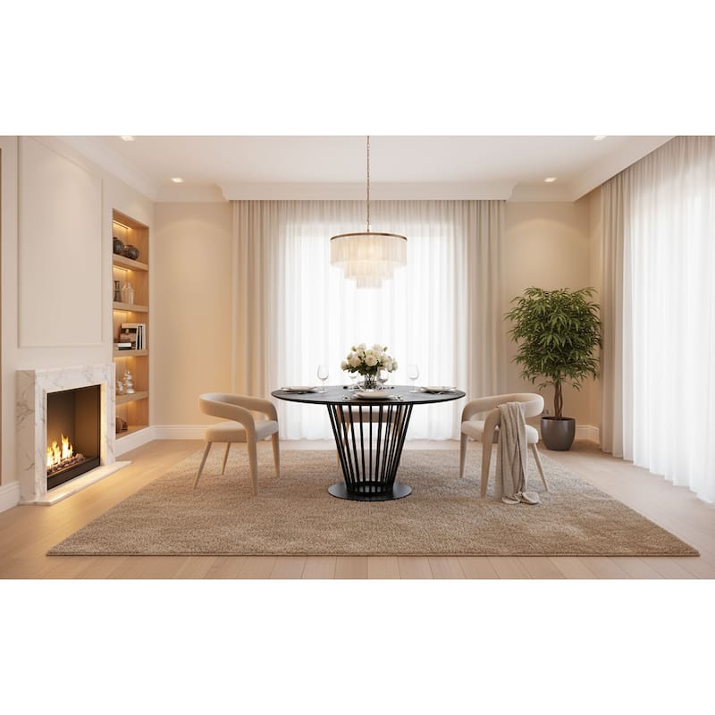 Modrest Conroy Modern Black Round Dining Table