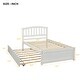 preview thumbnail 4 of 8, Wood Platform Bed with Trundle - Minimalistic, Stylish Frame in White Finish, White