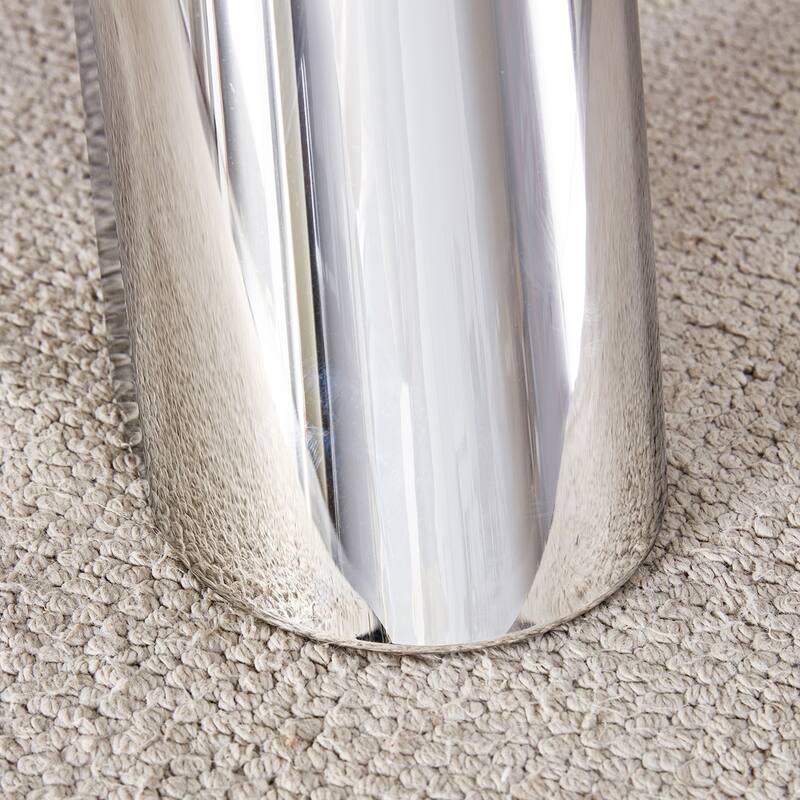 42" Luxury Sintered Stone Table: 0.45" Durable Top + 6" Steel Legs,350lb Capacity, Stain/Heat-Resistant