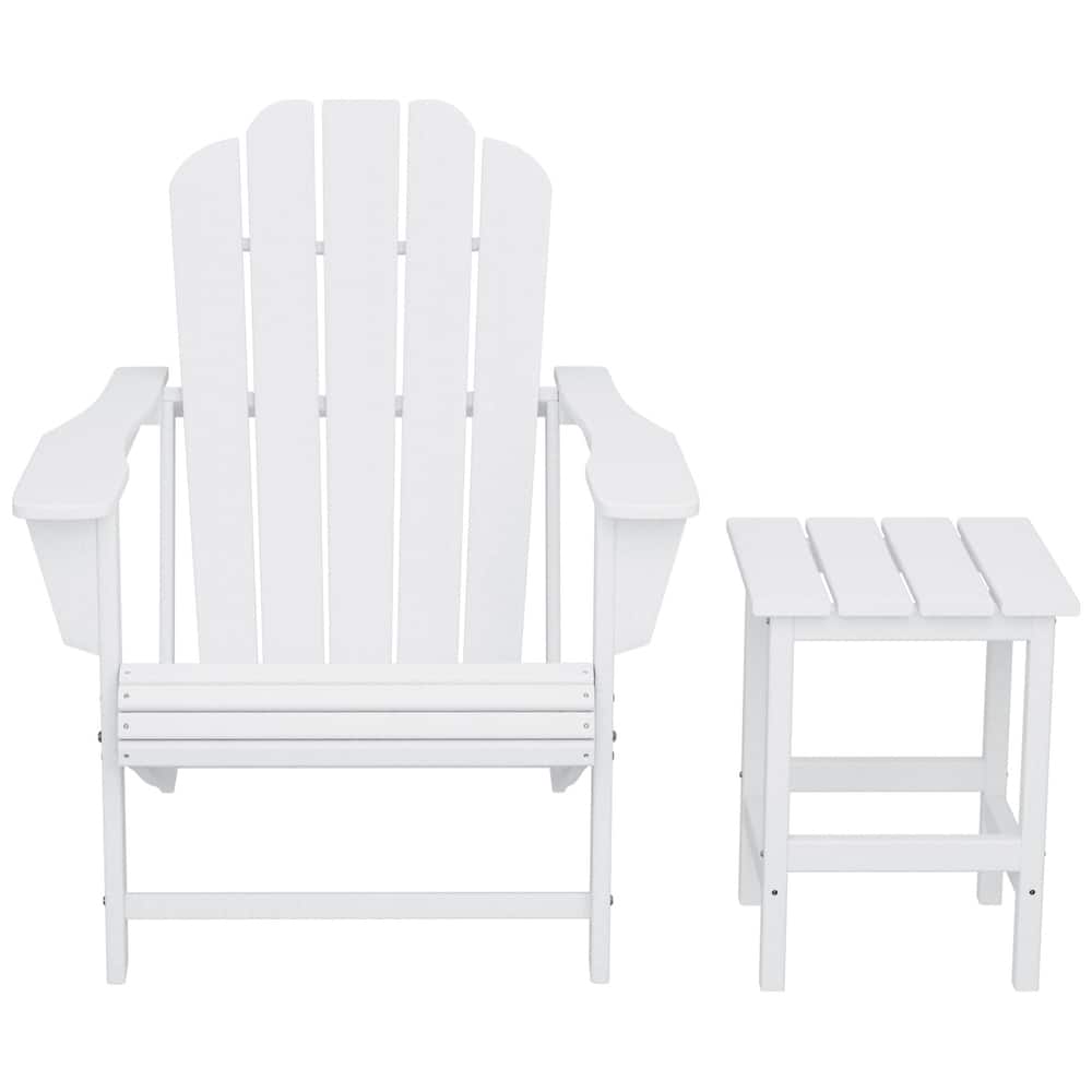 Aderson Outdoor Poly Adirondack Chair with Side Table
