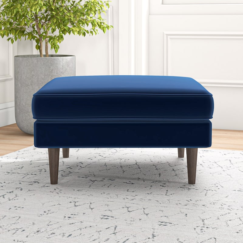 Felicia Mid-Century Upholstered Velvet Ottoman