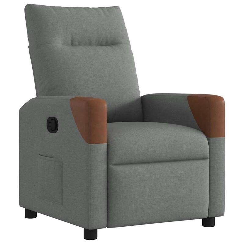 vidaXL Recliner Chair Dark Grey Fabric