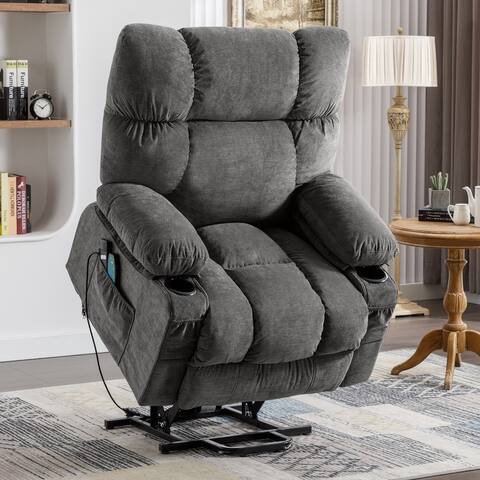 Super Soft And Large Power Lift Recliner Chair with Massage and Heat for Elderly