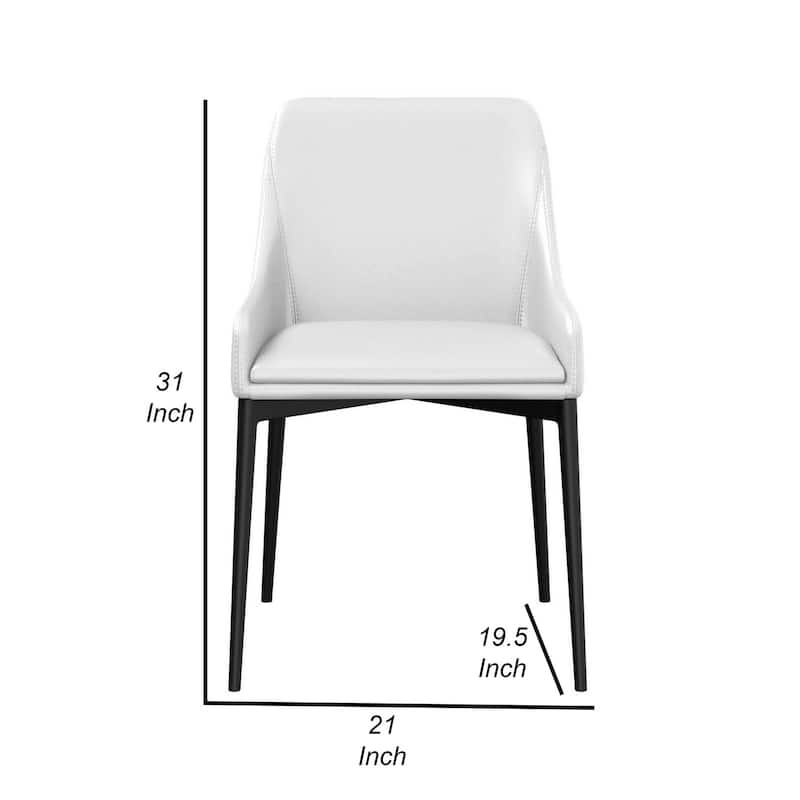 Black/White Faux Leather Upholstered Metal Frame Dining Chair, Set of 2, Sturdy Dining Chair for Dining Rooms - 19
