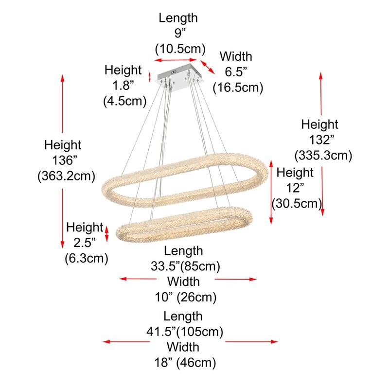 Indigo Home 42 inch Adjustable LED Chandelier