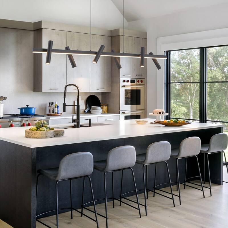 6 Light Modern Industrial LED Track Lighting Kit Industrial Adjustable Linear Spotlights - W47.24"