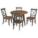 preview thumbnail 6 of 23, 42" Solid Wood Round Dual Drop Leaf Table with 4 Dining Chairs Hickory/Washed Coal