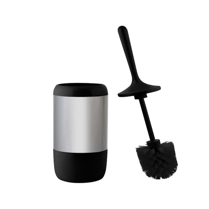 Bath Bliss Smooth Matte Stainless Waist Bin and Toilet Brush