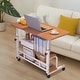 preview thumbnail 14 of 12, 31.5" Adjustable Height Rolling Desk with Wheels & Storage Shelves, Mobile Standing Desk for Home Office, School