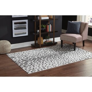 Samya Black/White/Gray Large Rug - 7'10"W x 10'2"D