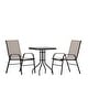 preview thumbnail 2 of 9, 3 Piece Patio Dining Set - Glass Table, 2 Flex Stack Chairs