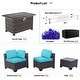 preview thumbnail 30 of 28, Kullavik 15PCS Outdoor Patio Furniture Set with Fire Pit Table & Glass Top Coffee Table