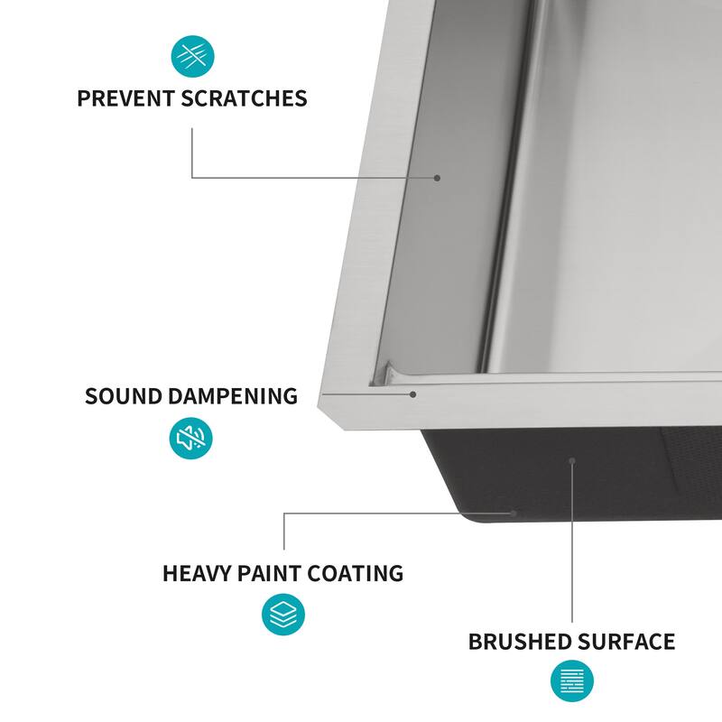 Undermount 16 Gauge Single Bowl Stainless Steel Kitchen Sink in Brushed Nickel