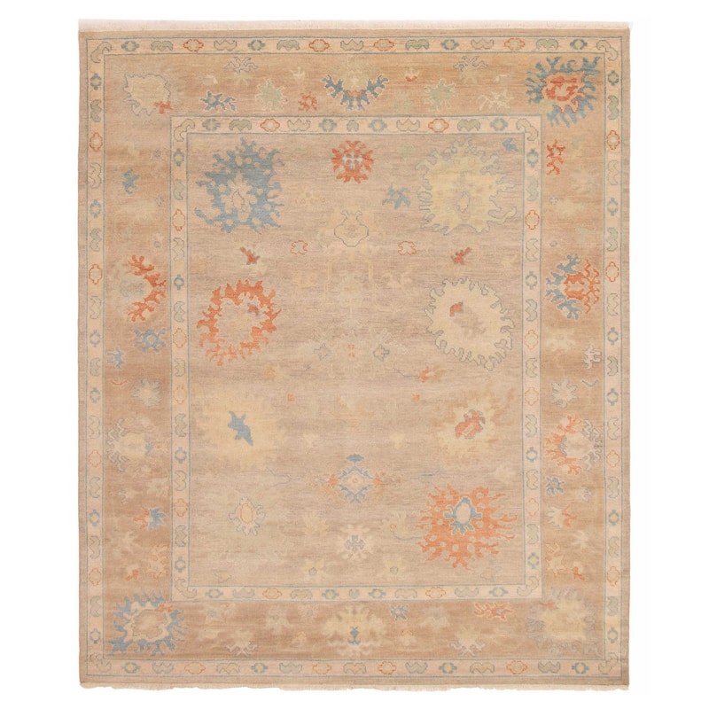ECARPETGALLERY Hand-knotted Modern Oushak Taupe Wool Rug - 8'2 x 9'11 - Taupe - 8'2 x 9'11