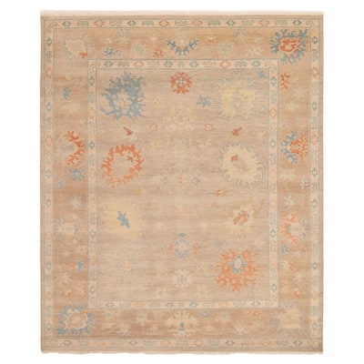 ECARPETGALLERY Hand-knotted Modern Oushak Taupe Wool Rug - 8'2 x 9'11