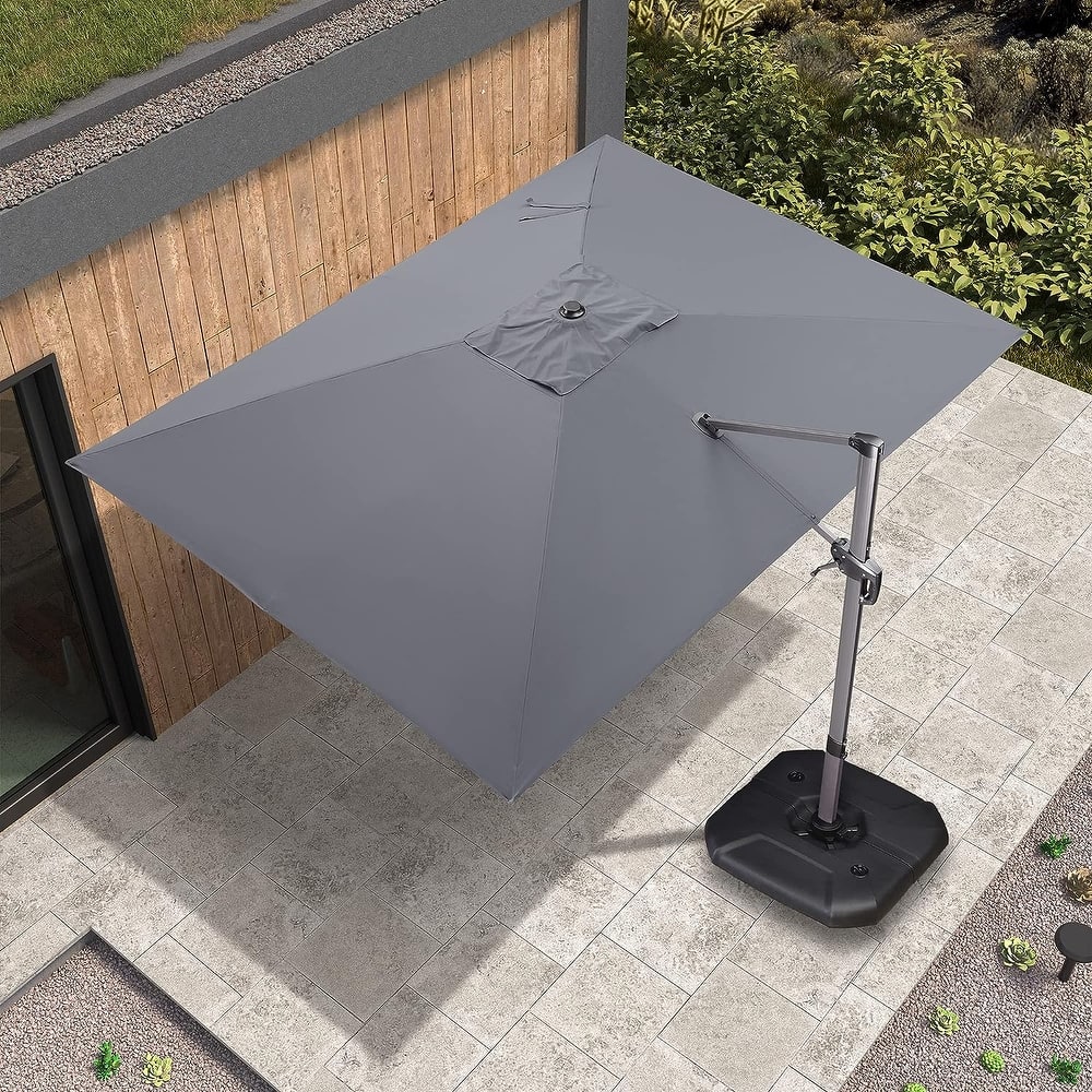 PURPLE LEAF 9 x 11.5 ft 360 Degree Rotation Patio Umbrella With Base