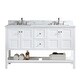 preview thumbnail 14 of 17, BATHLET 60 inch Double Sink White Bathroom Vanity with Open Shelf