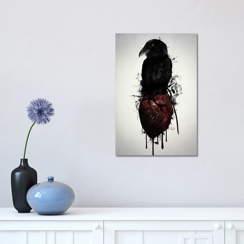 iCanvas "Raven and Heart Grenade" by Nicklas Gustafsson Canvas Print - 18x12x1.5